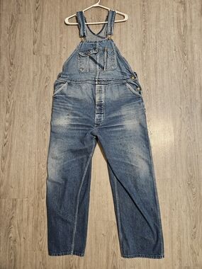 Key Vintage 46x32 Relaxed Fit Blue Denim Overalls - Classic Workwear Style